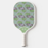 Aangepaste zeeschelpen Retro Groen Pickleball Paddle (Achterkant)