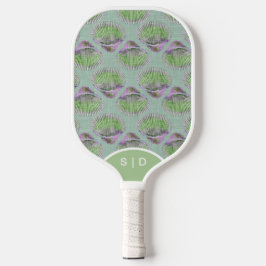 Aangepaste zeeschelpen Retro Groen Pickleball Paddle
