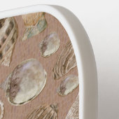 Aangepaste zeeschelpen Warm Ocean Sands Pickleball Paddle (Links Detail)