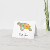 Aangepaste Zeeschildpad Baby Bedankkaart (Voorkant)