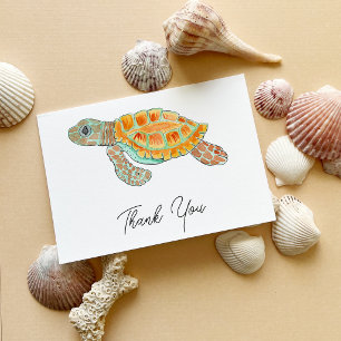 Aangepaste Zeeschildpad Baby Bedankkaart
