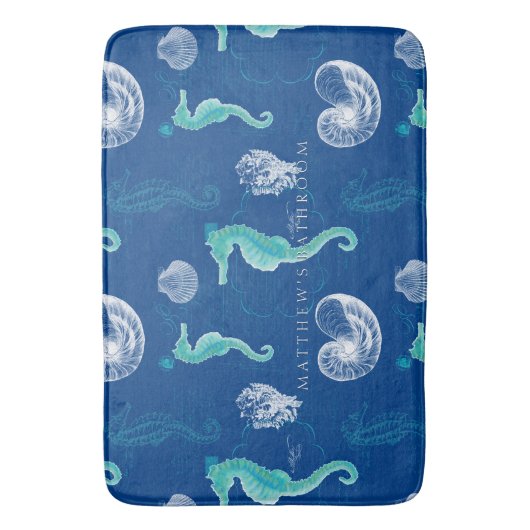 Aangepaste zeestralen zeebodem badmat (Voorkant Verticaal)