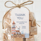 Aangepaste zeevaart vuurtoren cadeaulabel