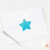 Aangepaste zeewater blauwgroene lege sjabloon ster sticker (Envelop)