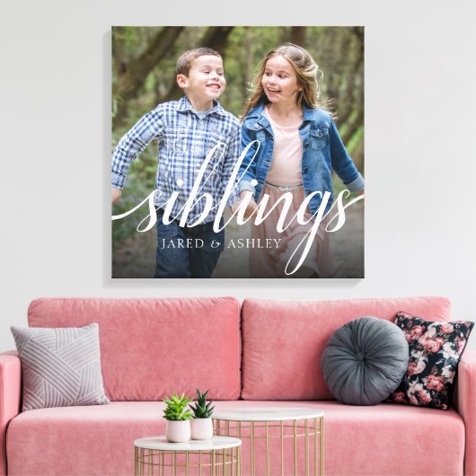 Aangepaste zegeningen Broer zuster Foto Handschrif Canvas Afdruk (Insitu (Woonkamer))
