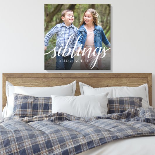 Aangepaste zegeningen Broer zuster Foto Handschrif Canvas Afdruk (Insitu (Slaapkamer))