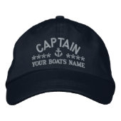 Aangepaste zeilboot kapiteins geborduurde pet (Voorkant)