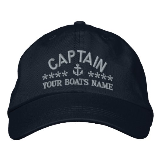 Aangepaste zeilboot kapiteins geborduurde pet (Voorkant)