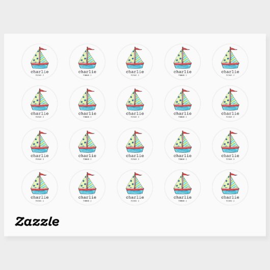 Aangepaste zeilboot Stickers | Taart Toppers (Vel)