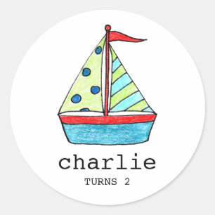 Aangepaste zeilboot Stickers Taart Toppers