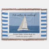 Aangepaste zeilboot voor zeilen Foto Nautical Stri Deken (Voorkant)