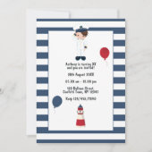 Aangepaste zeilende zeeman verjaardagsfeestje foto kaart (Voorkant)