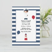 Aangepaste zeilende zeeman verjaardagsfeestje foto kaart (Staand voorkant)