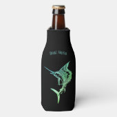 Aangepaste zeilvis blikhouder flesjeskoeler (Fles Voorkant)