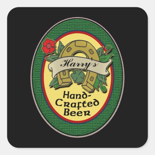 Aangepaste zelfgemaakte bierlabels vierkante sticker (Voorkant)