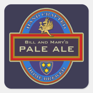 Aangepaste zelfgemaakte bierlabels vierkante sticker