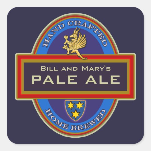 Aangepaste zelfgemaakte bierlabels vierkante sticker (Voorkant)