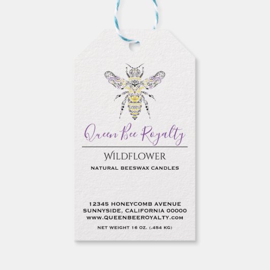 Aangepaste zelfgemaakte bijenwas labels cadeaulabel (Achterkant)