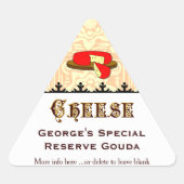 Aangepaste zelfgemaakte Cheese Driehoek Sticker (Voorkant)