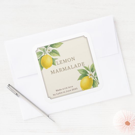 Aangepaste zelfgemaakte citroen marmelade label (Envelop)