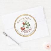 Aangepaste zelfgemaakte CRANBERRY Sauce Heart Gold Ronde Sticker (Envelop)