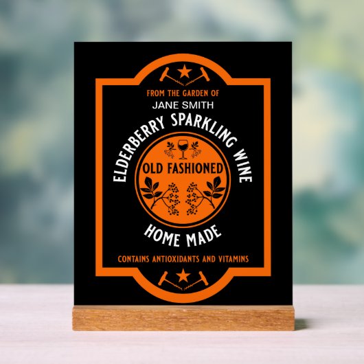 Aangepaste zelfgemaakte Elderberry Sparkling Acryl Bord (Neutraal)