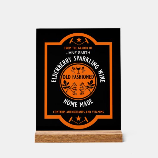 Aangepaste zelfgemaakte Elderberry Sparkling Acryl Bord (Voorkant)