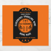 Aangepaste zelfgemaakte Elderberry Sparkling Sparkling Wijnetiket (Enkel label)
