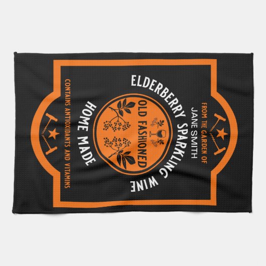 Aangepaste zelfgemaakte Elderberry Sparkling Theedoek (Horizontaal)