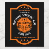 Aangepaste zelfgemaakte Elderberry Sparkling Wijn Etiket (Enkel label)