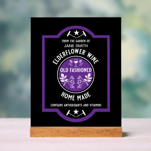 Aangepaste Zelfgemaakte Elderflower Acryl Bord (Neutraal)