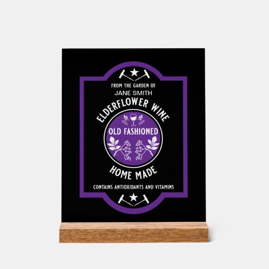 Aangepaste Zelfgemaakte Elderflower Acryl Bord (Voorkant)