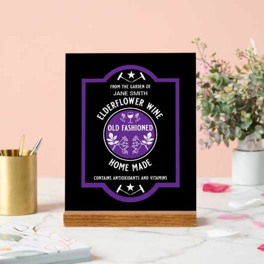 Aangepaste Zelfgemaakte Elderflower Acryl Bord (Huwelijk)