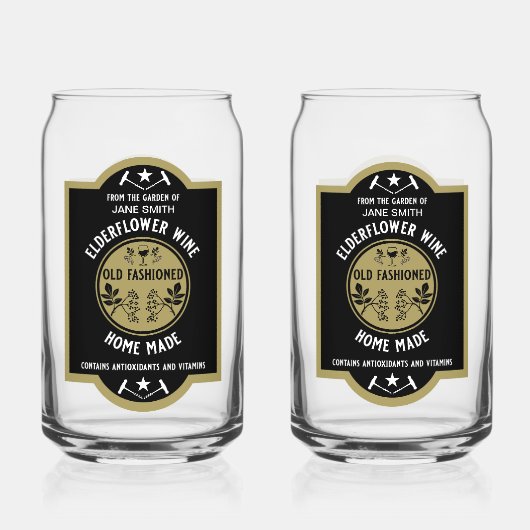 Aangepaste Zelfgemaakte Elderflower Blikvorm Glas (Achterkant)