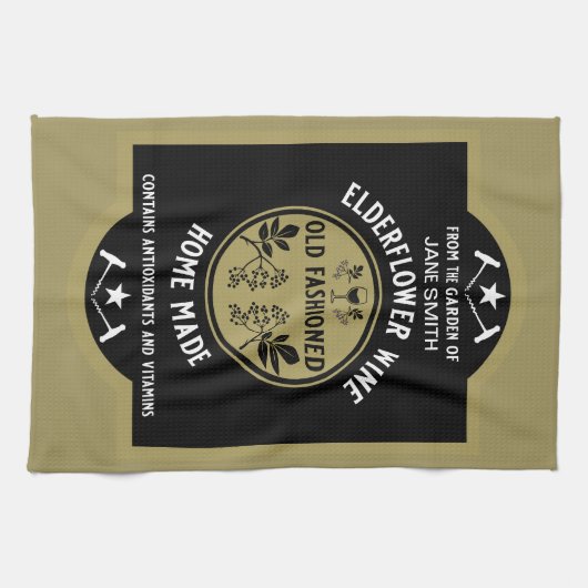 Aangepaste Zelfgemaakte Elderflower Theedoek (Horizontaal)