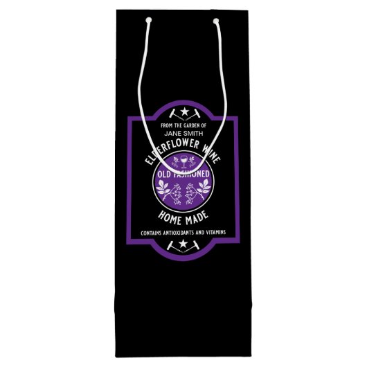 Aangepaste Zelfgemaakte Elderflower Wijn Cadeautas (Achterkant)