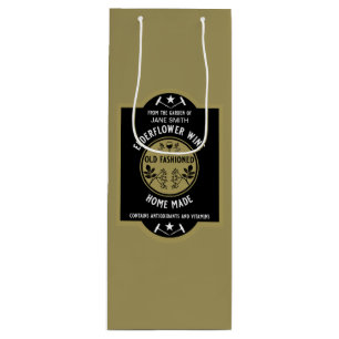Aangepaste Zelfgemaakte Elderflower Wijn Cadeautas