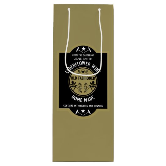 Aangepaste Zelfgemaakte Elderflower Wijn Cadeautas (Voorkant)