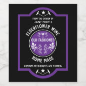 Aangepaste Zelfgemaakte Elderflower Wijn Etiket (Enkel label)