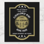 Aangepaste Zelfgemaakte Elderflower Wijn Etiket (Enkel label)