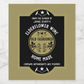 Aangepaste Zelfgemaakte Elderflower Wijn Etiket (Enkel label)