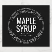 Aangepaste zelfgemaakte esdoorn siroop bruiloft gu likeurfles etiket (Enkel label)