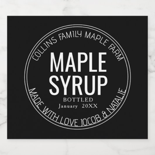 Aangepaste zelfgemaakte esdoorn siroop bruiloft gu likeurfles etiket (Enkel label)