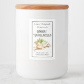 Aangepaste zelfgemaakte gember / vanillacello labe voedselcontainer etiket (Voorkant)