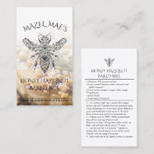 Aangepaste zelfgemaakte honing Hazelnoot gebakken  Visitekaartje (Voorkant / Achterkant)