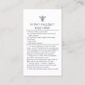 Aangepaste zelfgemaakte honing Hazelnoot gebakken  Visitekaartje (Achterkant)