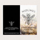Aangepaste zelfgemaakte honing Hazelnoot gebakken Visitekaartje (Buitenkant ongevouwen)