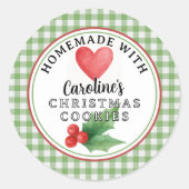 Aangepaste zelfgemaakte kerstkoekjes labelvel ronde sticker (Voorkant)