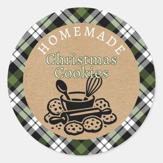 Aangepaste zelfgemaakte kerstkoekjes labelvel ronde sticker (Voorkant)