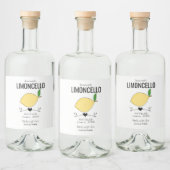 Aangepaste zelfgemaakte limoncello huwelijksgunst likeurfles etiket (Flessen)